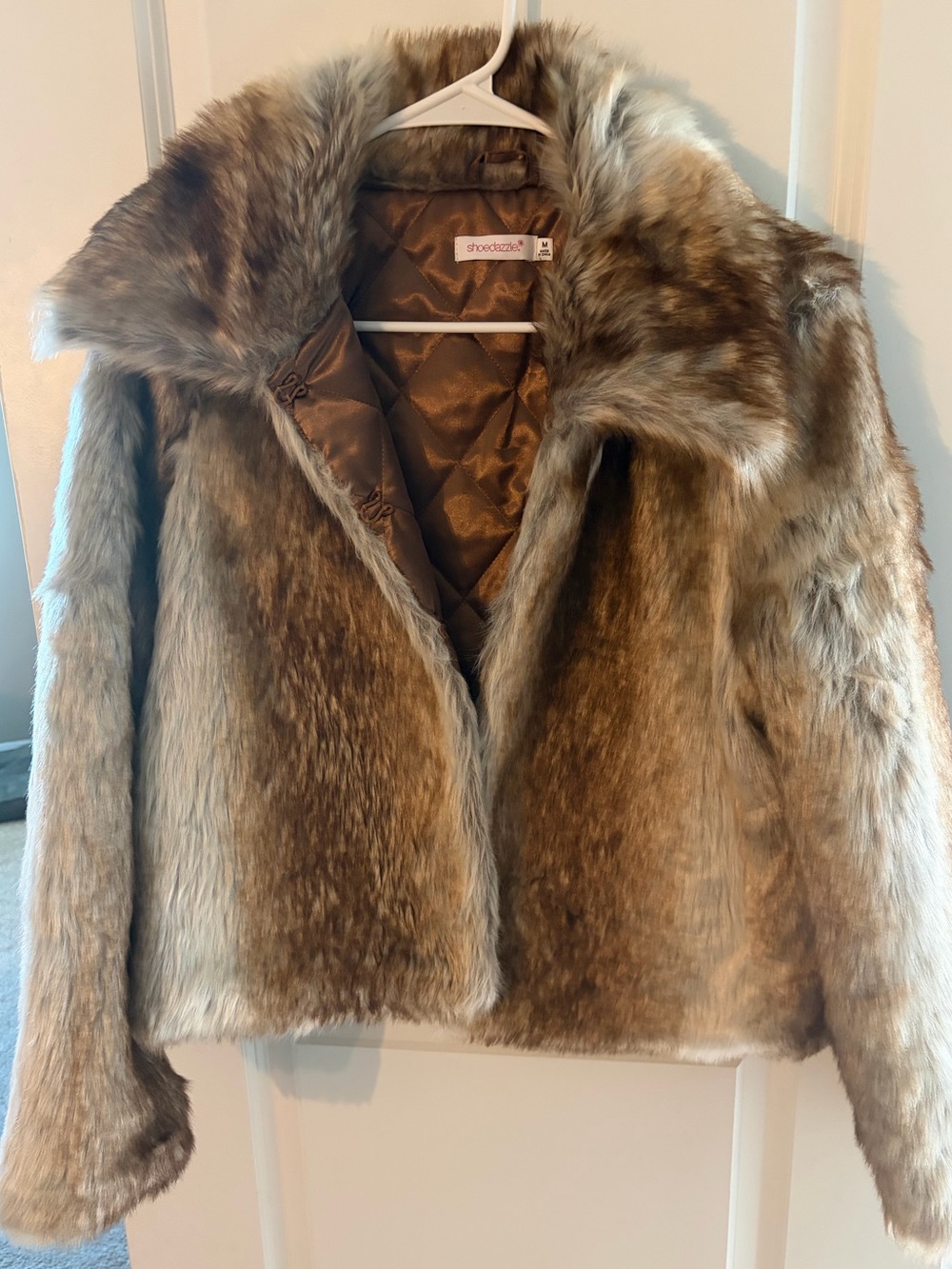 Faux Fur Jacket in Light Brown